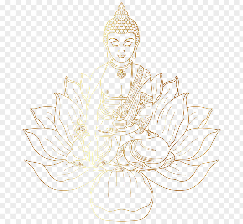 Buddhas Vector Illustration Buddha Graphics Image Line Art PNG