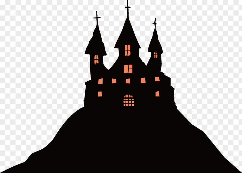 Castle Building Haunted House Halloween PNG