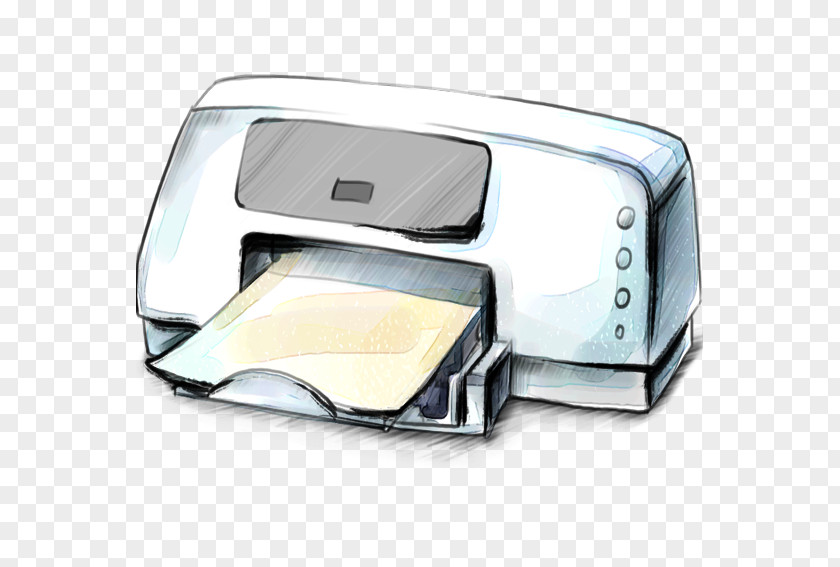 Hand-painted Printer Automotive Design PNG