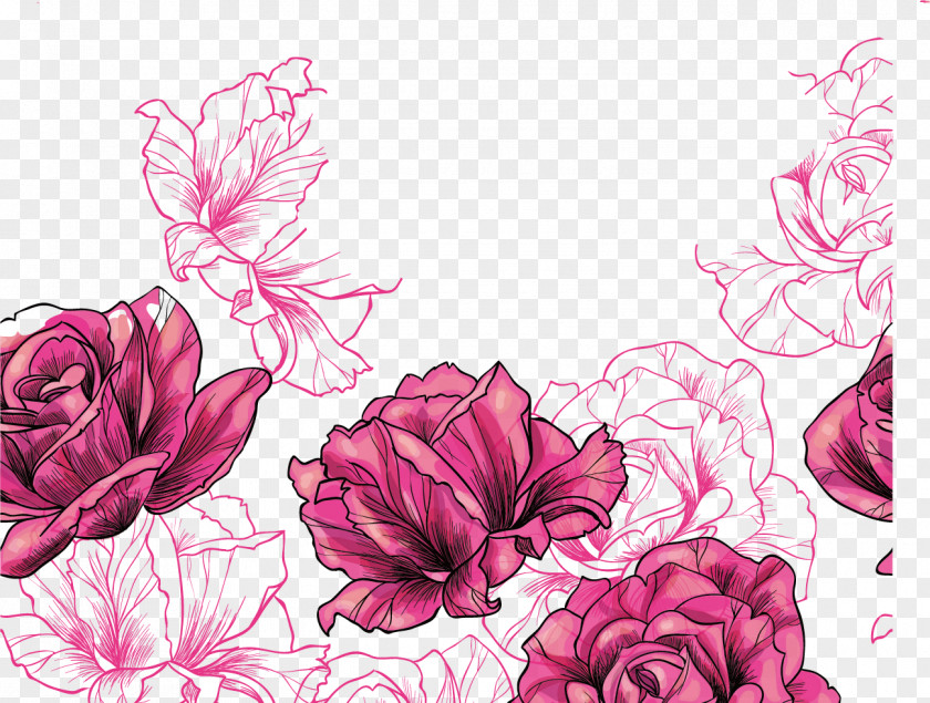 Purple Rose Beach Euclidean Vector Flower PNG