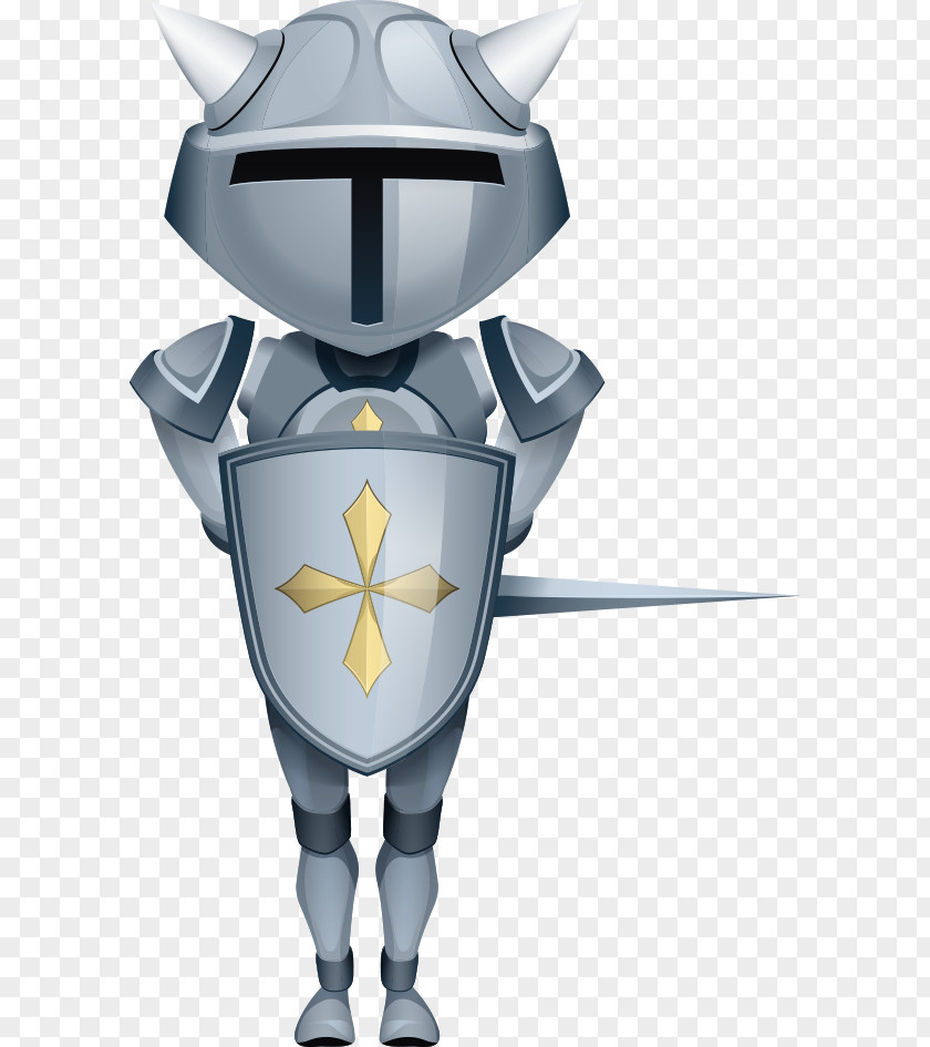 Vector Cartoon Knight Body Armor Illustration PNG