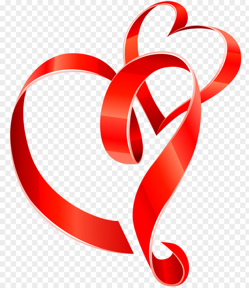 Creative Heart Ribbon Clip Art PNG