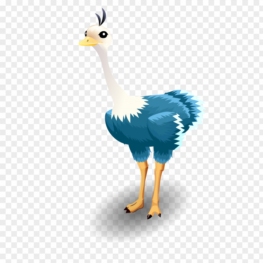 Hand-painted Blue Camel Common Ostrich Bird Download PNG