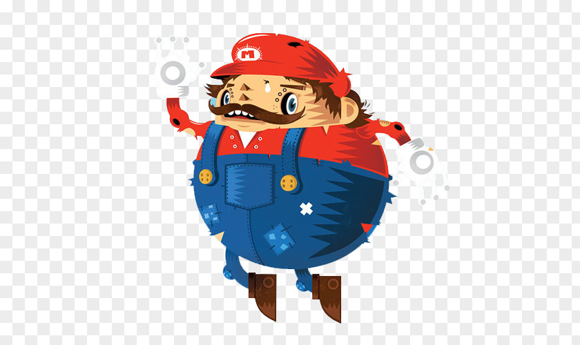 Obesity Super Marie Mario Art Graphic Design Illustration PNG