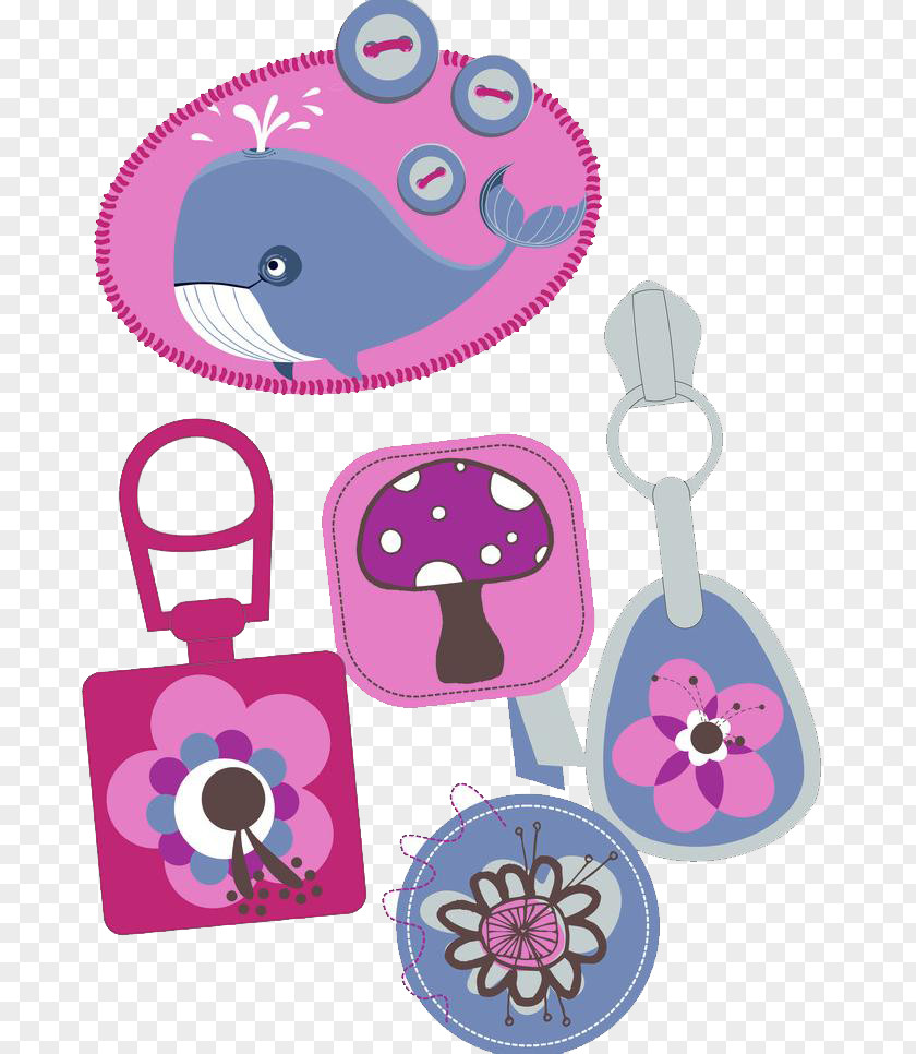 Whale Photos,Purple Whale,mushroom,Flowers,Keychain Pink Cartoon Purple Illustration PNG
