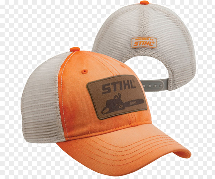 Best Price Stihl Chainsaws Baseball Cap STIHL Men's Hat OSFA Orange & White Clothing PNG