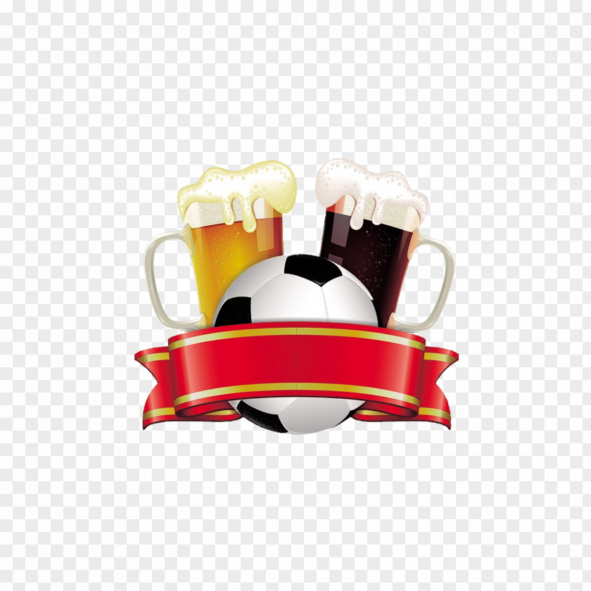 European Cup Drink Beer Football Illustration PNG