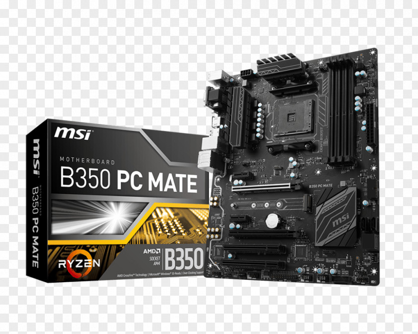 MSI B350 PC MATE TOMAHAWK Motherboard Central Processing Unit PNG