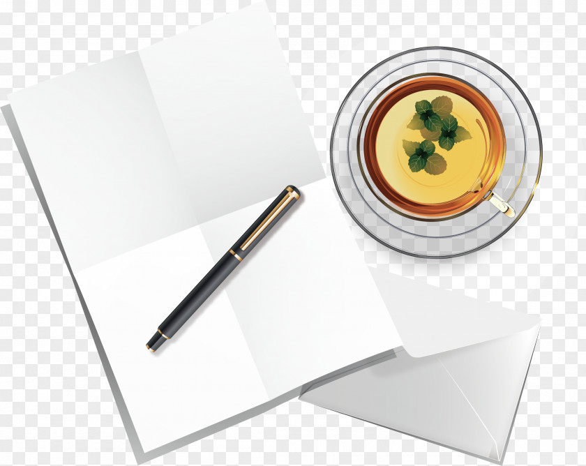 Simple And Elegant Office Pen Vector Material Tea Icon PNG