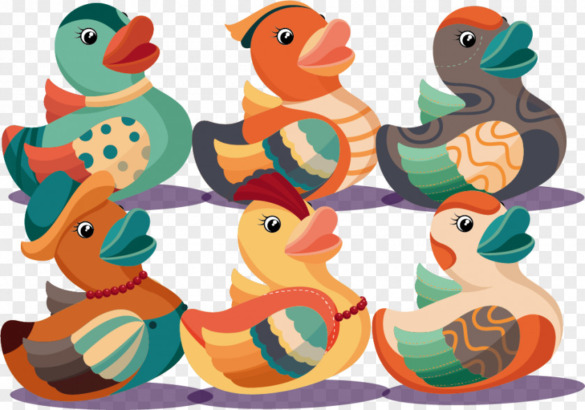 Vector Colorful Duck Illustration PNG