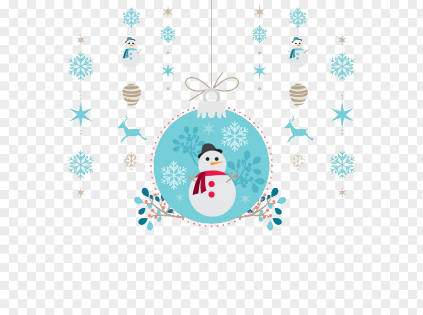 Winter Snowman Decoration Christmas Card Party Illustration PNG