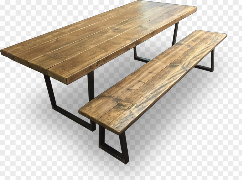 Wood Table Reclaimed Lumber Furniture Steel Frame PNG