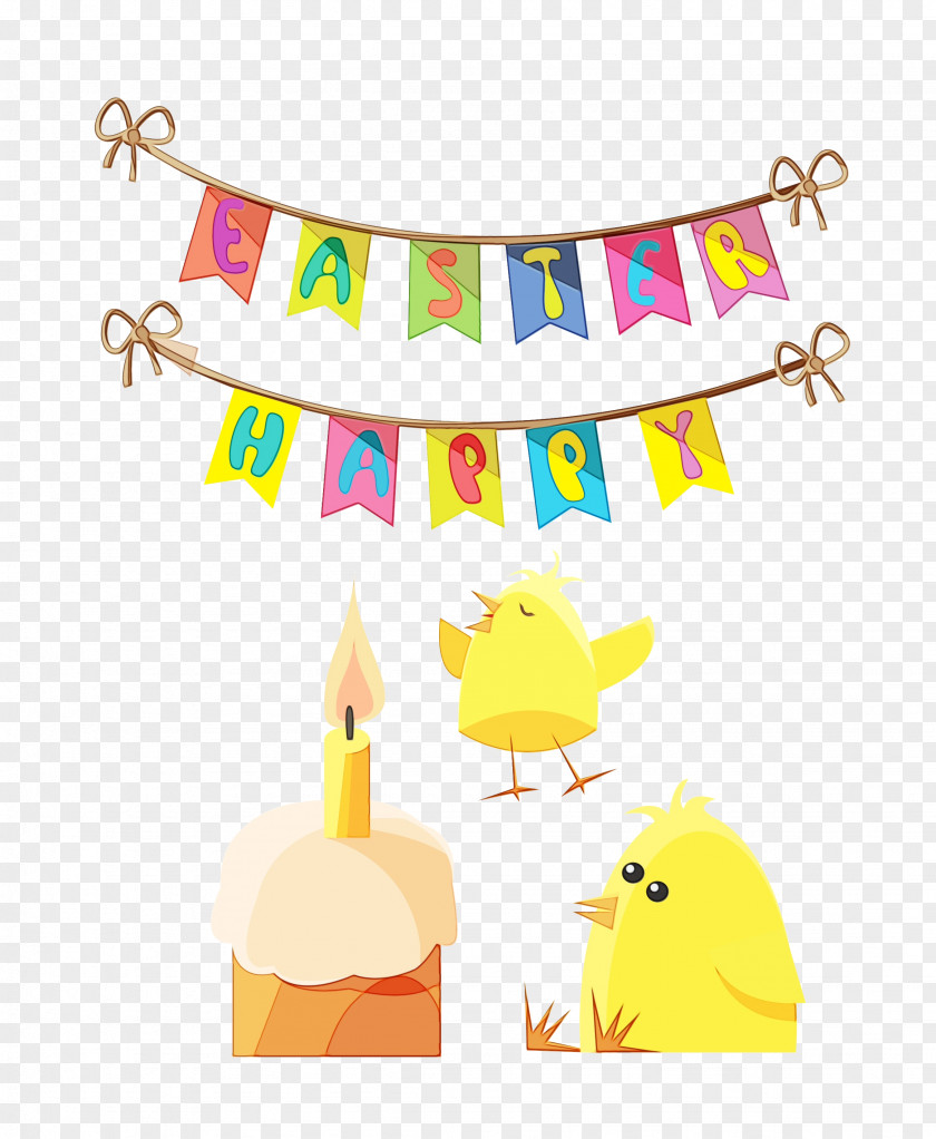 Yellow Party Birthday Background PNG