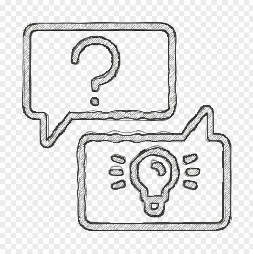 Rectangle Line Art Question Icon Tech Support PNG