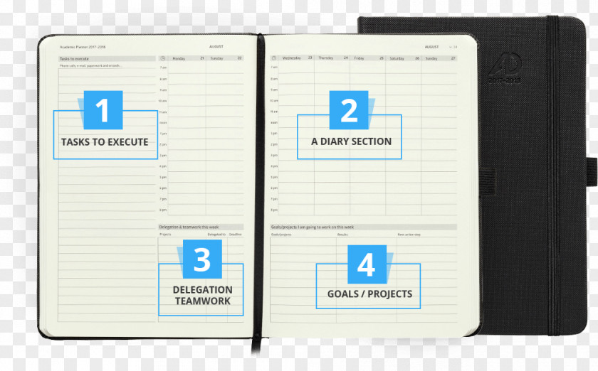 World's Best Goals & Action Day Academic Planner 2018-2019 Layout That Gets Things Done Increase Productivity DiaryDay 2019 Personal Organizer Getting PNG