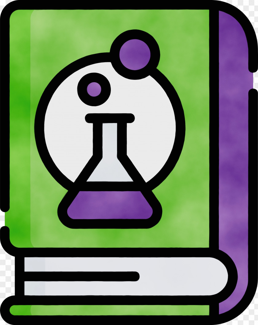 Icon Science Book Outline Purple PNG