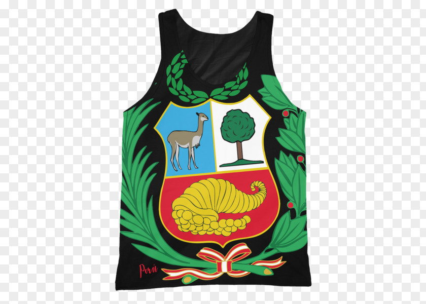 T-shirt Coat Of Arms Peru Sleeveless Shirt PNG