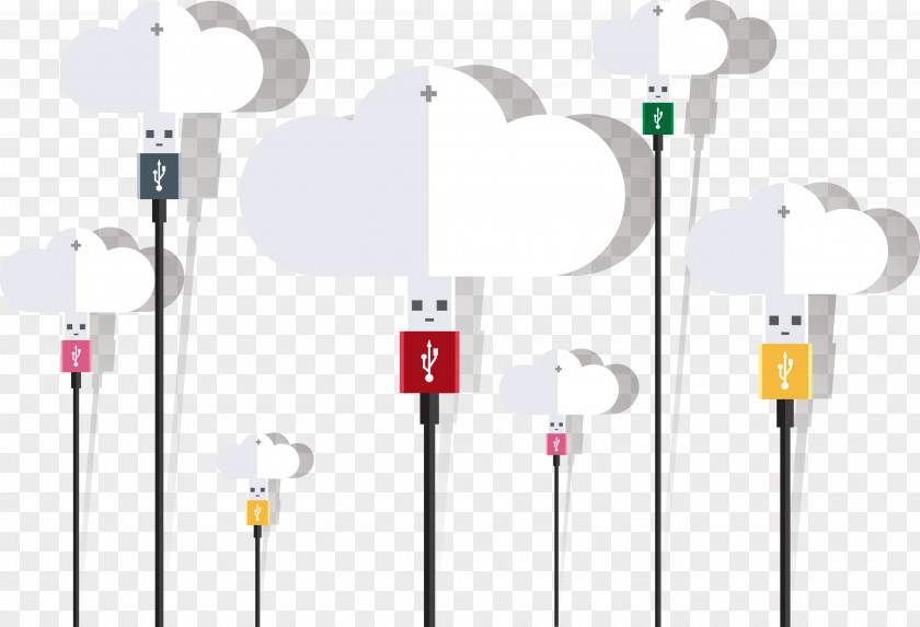 Creative USB Cloud Computing Infographic PNG