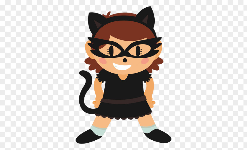 Cartoon Halloween Catwoman Animation Costume PNG