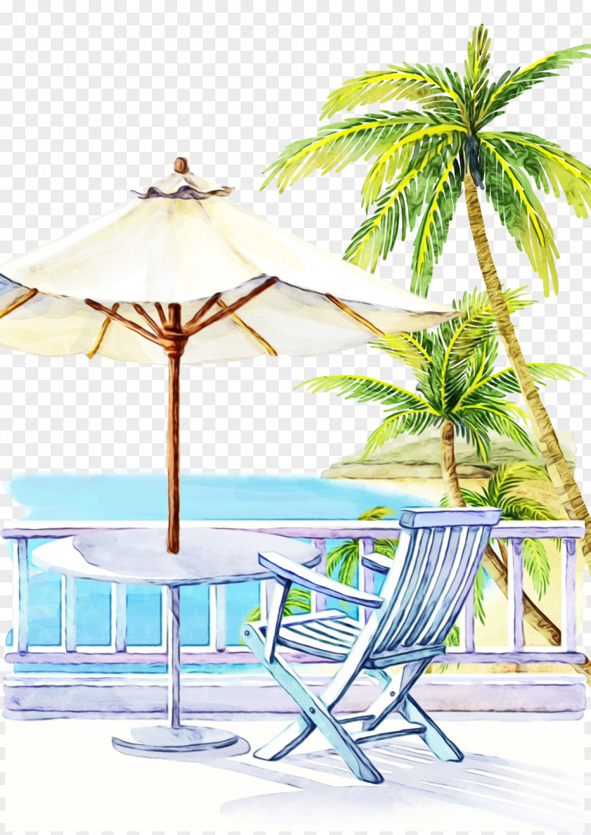 Caribbean Patio Palm Tree Background PNG