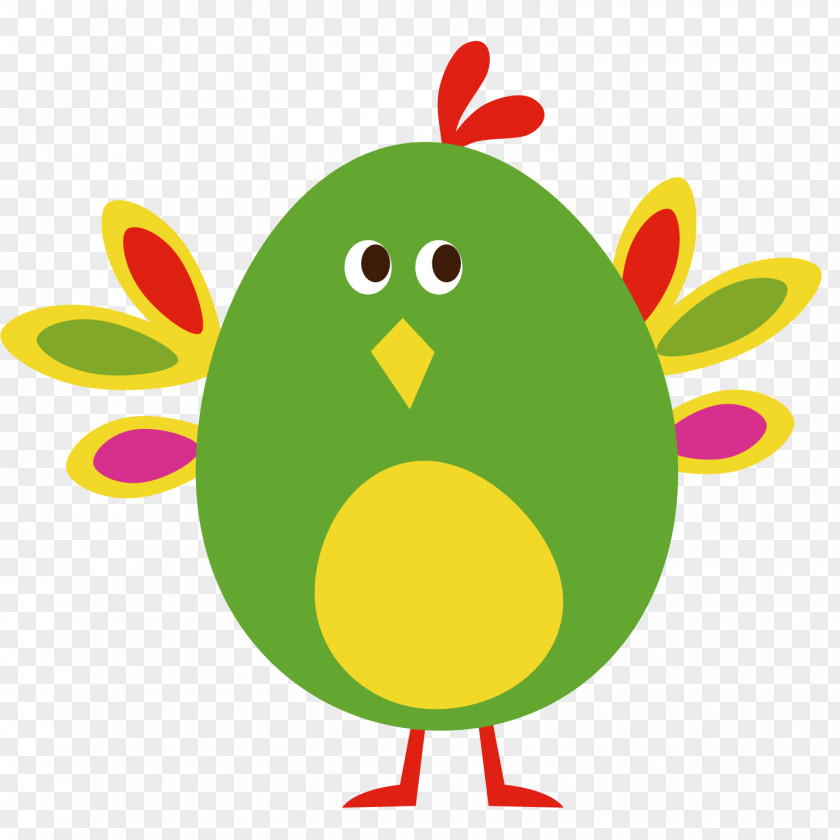 Green Cute Chick Chicken Clip Art PNG