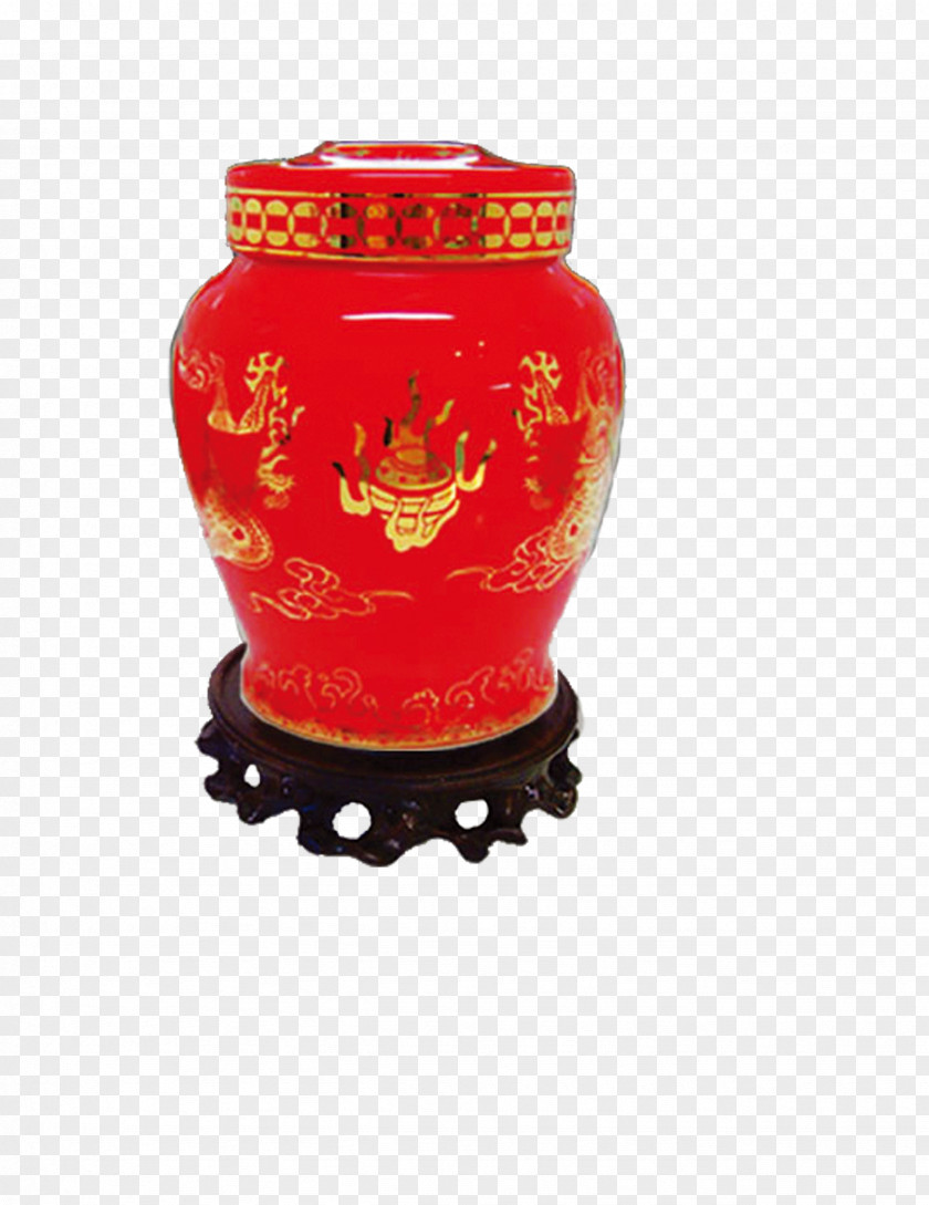 Pickles Altar Vase Porcelain Red Chinese Ceramics Clip Art PNG