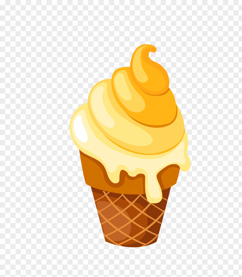 Cartoon Hand Painted Cylinder Ice Cream Free To Pull Graphics Cone Dessert PNG