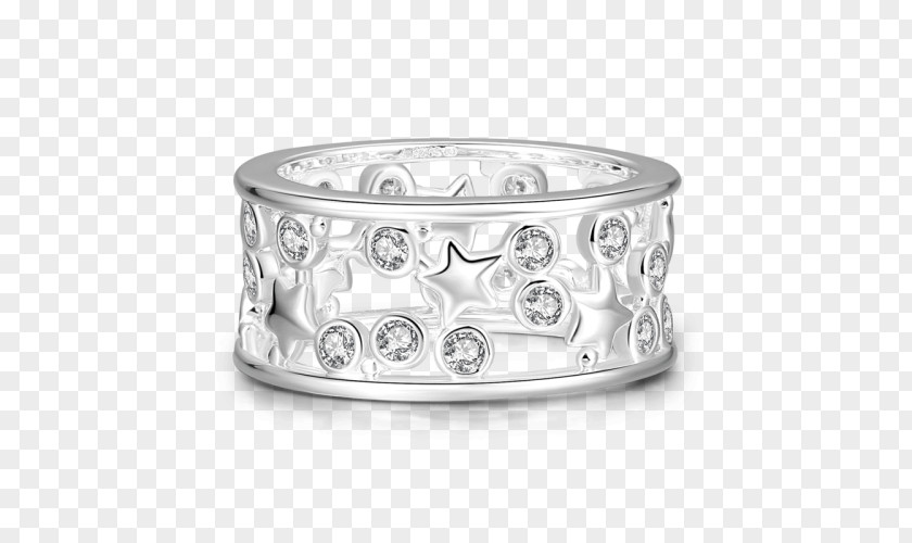 Stars Sky Wedding Ring Silver Eternity PNG