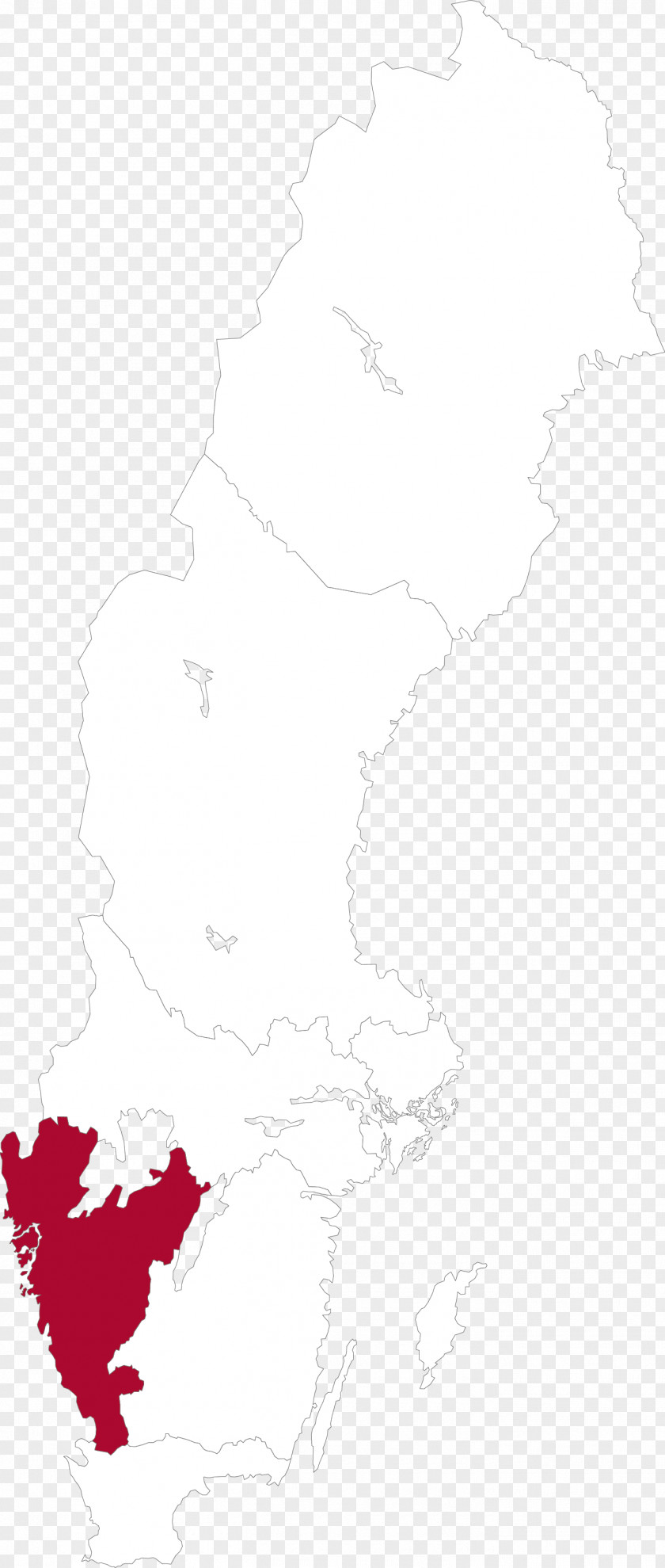 Vast Sweden White Drawing Map PNG