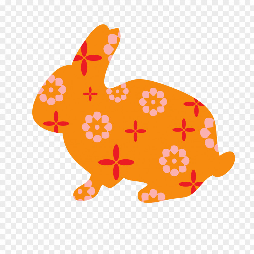 Orange Cartoon Rabbit Drawing PNG