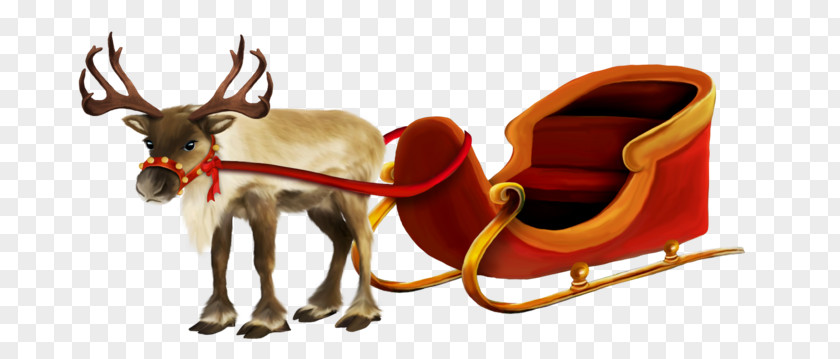 Santa Claus Reindeer Rudolph Clip Art Sled PNG