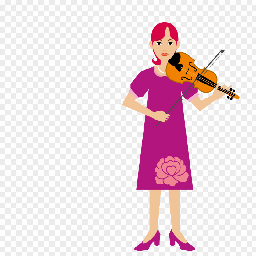The Beauty Of Violin Cartoon PNG