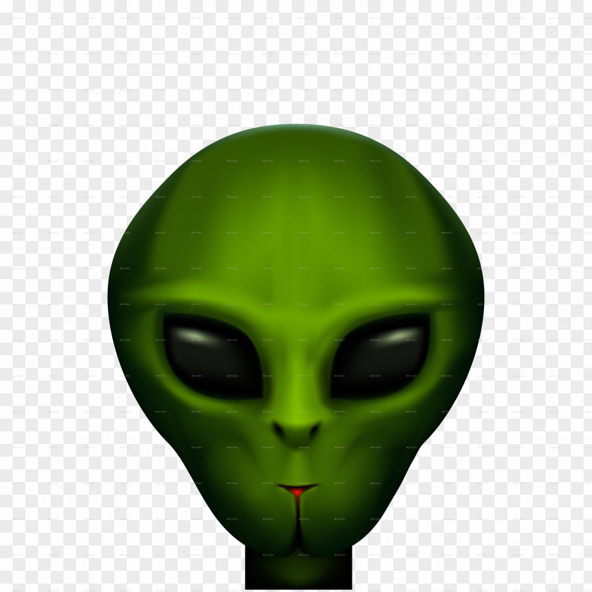 Face Alien Green Extraterrestrial Life Portrait PNG