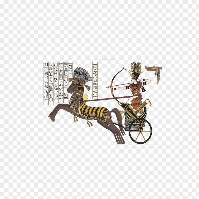 Hand-painted Ancient Egypt Warriors Egyptian Pyramids Hieroglyphs PNG