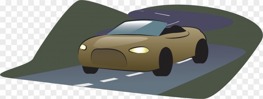 High-speed Driving Cartoon Automotive Design Road PNG