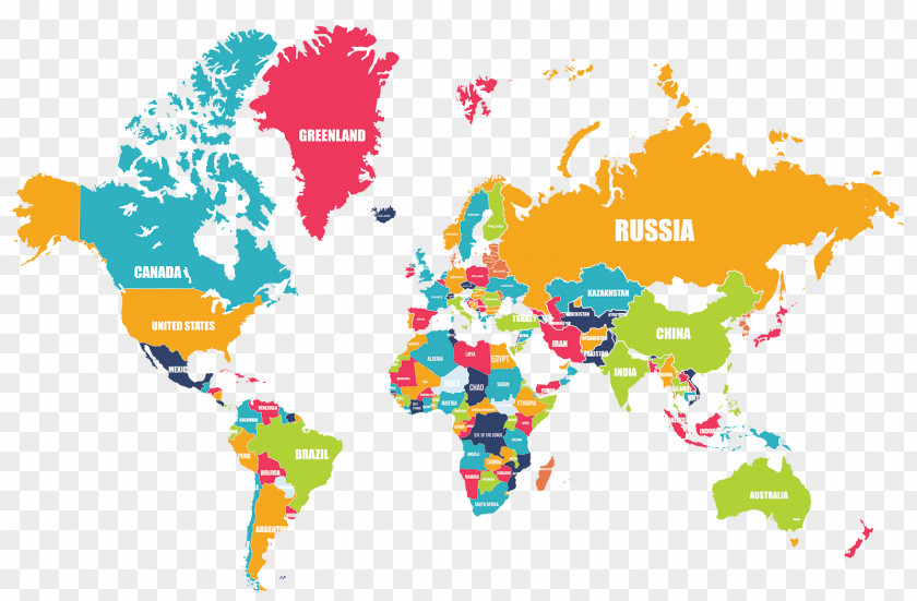World Map Physical Cartography PNG