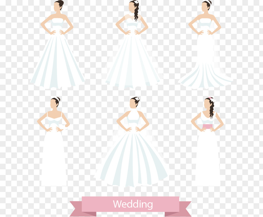 6 Wear Wedding Bride Vector Material Dress PNG