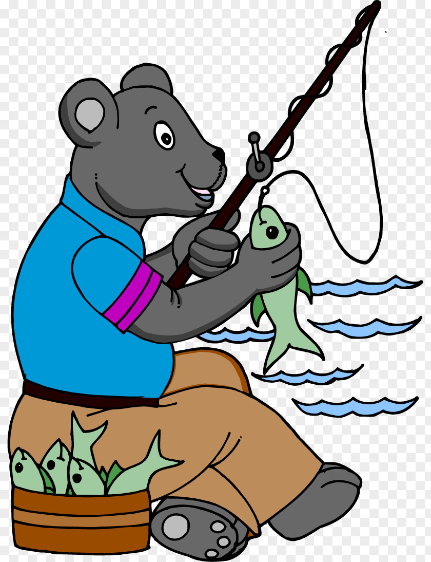 Bear Fishing Cartoon Angling Clip Art PNG
