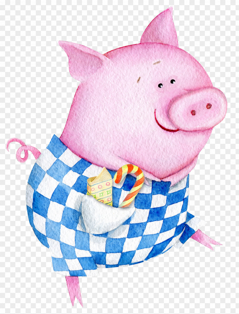 Cartoon Pig Domestic Birthday Greeting Card Illustration PNG