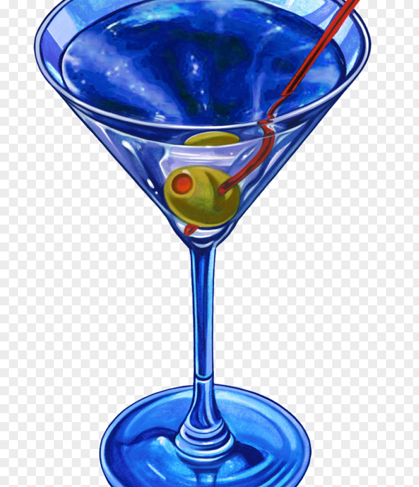 Cocktail Blue Hawaii Martini Wine Glass Garnish PNG