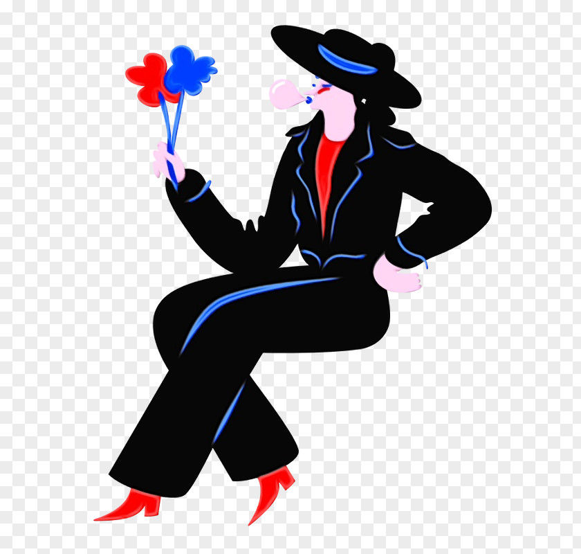 Joint Character Hat Sitting Flower PNG