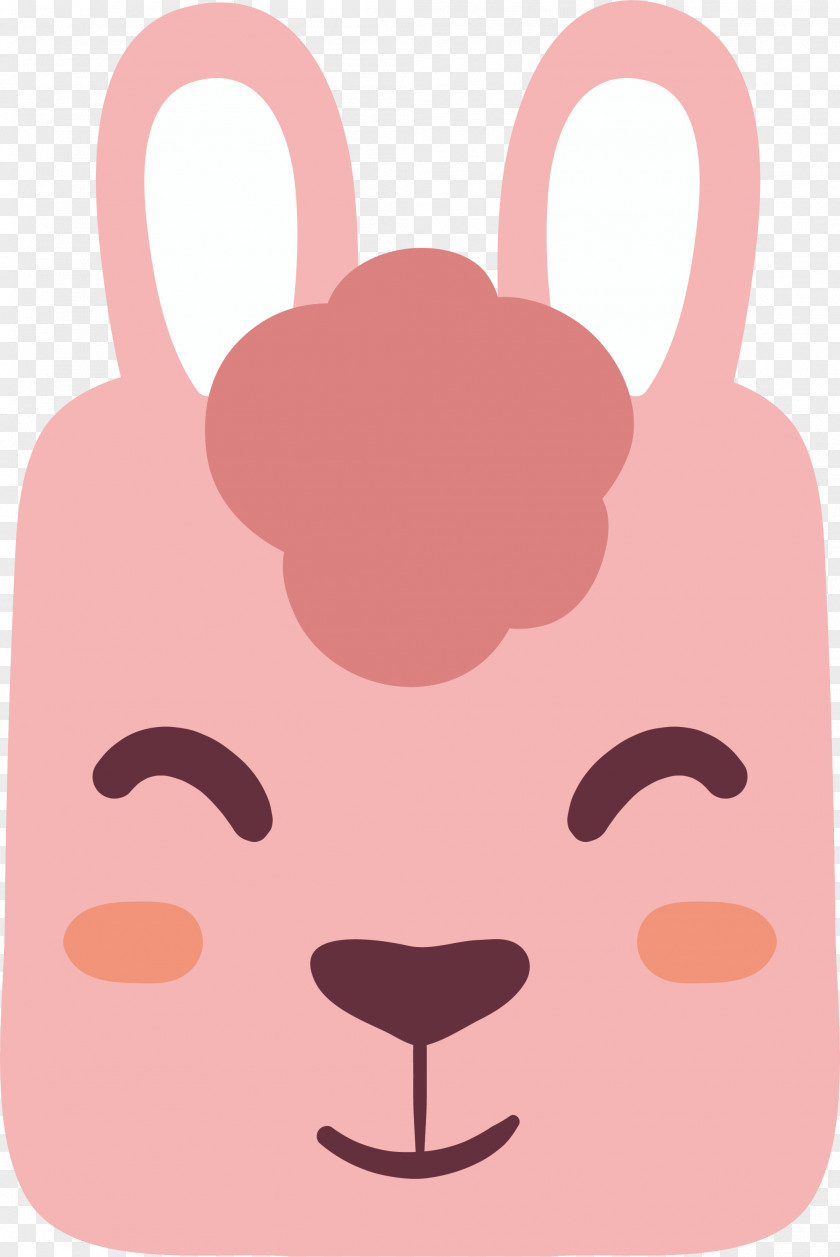 Pink Smile Rabbit Reindeer Clip Art PNG