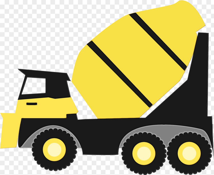 Tool Vehicle Concrete Mixer Mode Of Transport Yellow Motor PNG