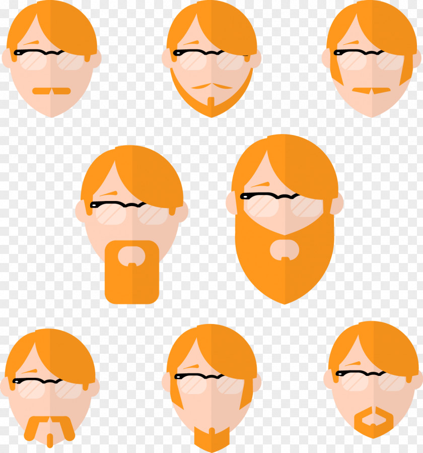 8 Orange Hair Picture Vector Man Red Euclidean PNG