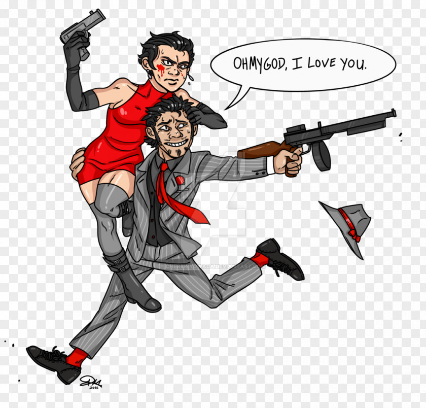 Happy Couple Gun Character Clip Art PNG