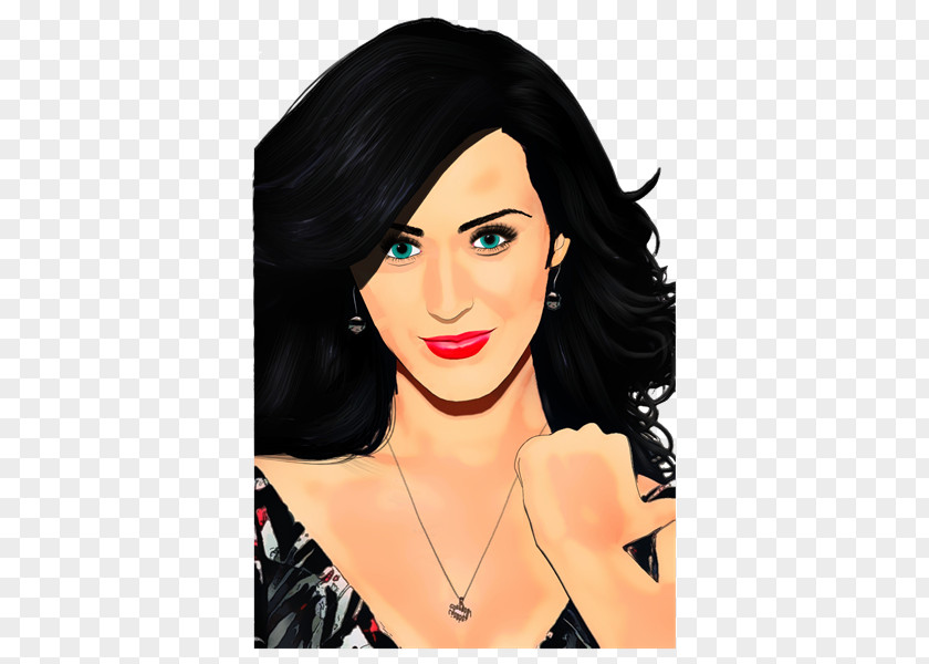 Katy Perry Hair Coloring Black Makeover PNG