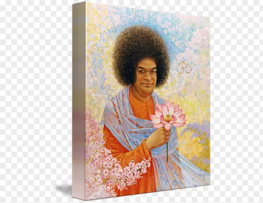 Sai Baba Afro Hair Coloring Flower PNG