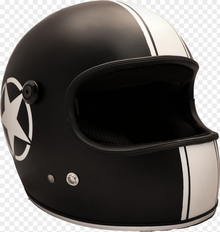 Vintage Black And White Motorcycle Helmets Bicycle Ski & Snowboard Retro Style PNG