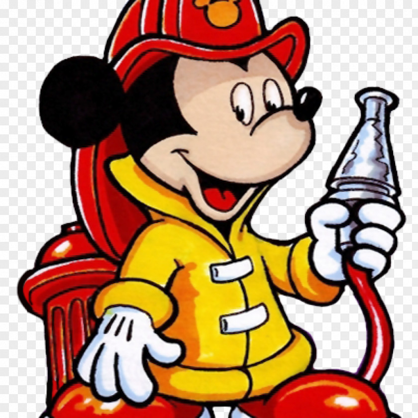Fireman Pattern Mickey Mouse Minnie Donald Duck Firefighter Fire Department PNG