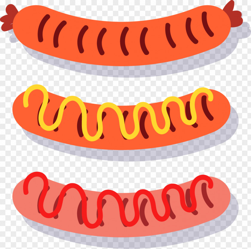 Vector Painted Sausage Hot Dog Barbecue Bratwurst PNG